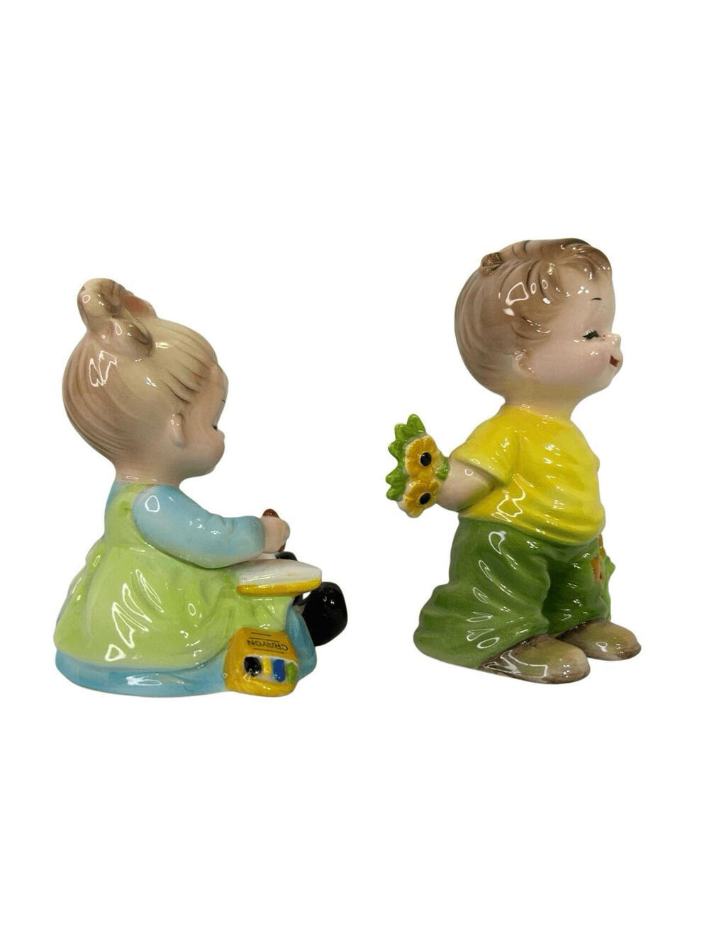 Josef Originals Happiness Is New Crayons & Happiness Is Flowers Figurines Vtg - Picture 5 of 13